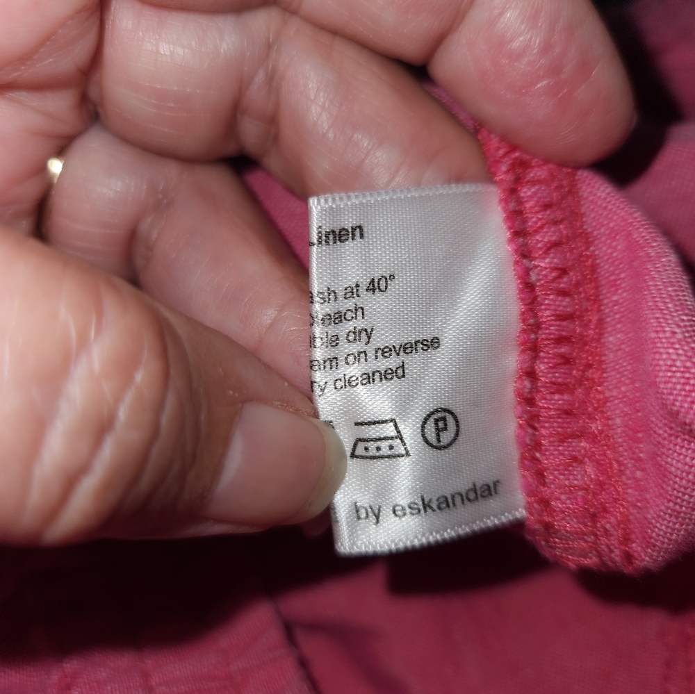 Eskandar Denim Womens Japanese Trouser Pants Sz 2 Linen EUC Pink - Picture 6 of 7